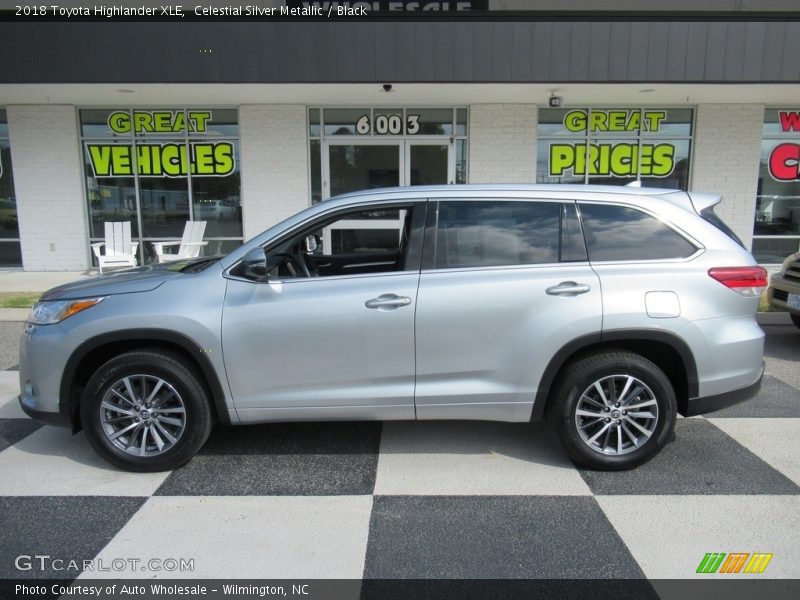 Celestial Silver Metallic / Black 2018 Toyota Highlander XLE