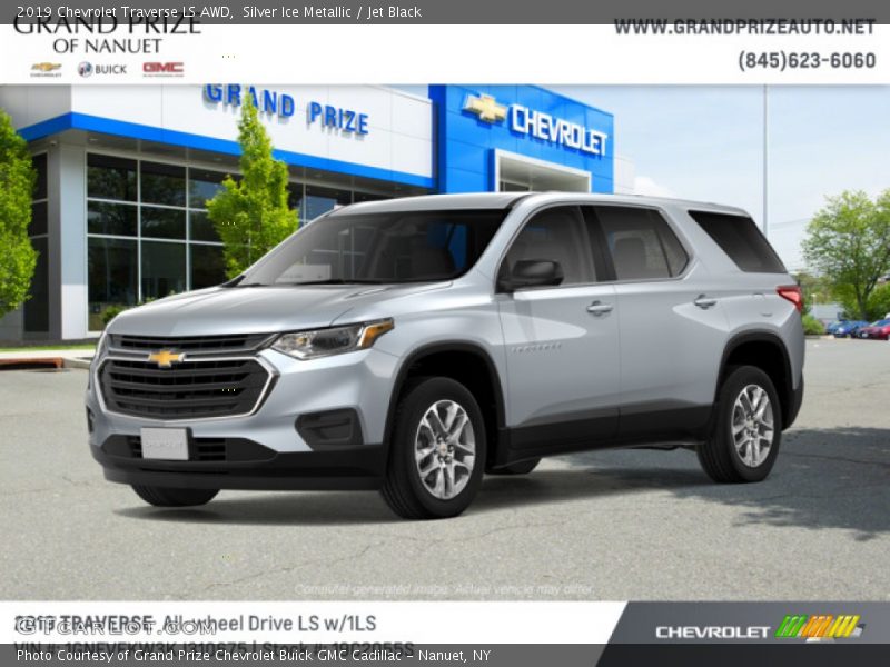 Silver Ice Metallic / Jet Black 2019 Chevrolet Traverse LS AWD