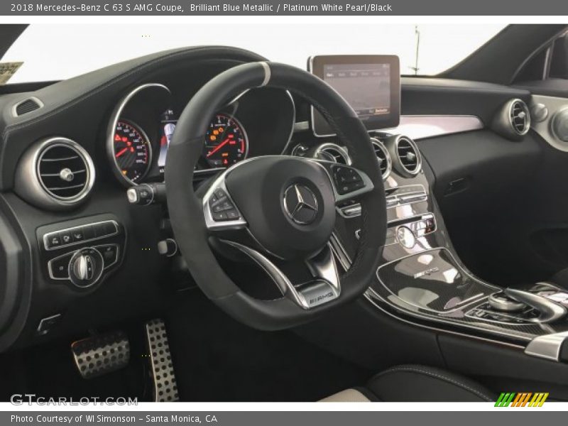 Brilliant Blue Metallic / Platinum White Pearl/Black 2018 Mercedes-Benz C 63 S AMG Coupe