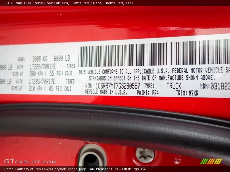 Flame Red / Rebel Theme Red/Black 2016 Ram 1500 Rebel Crew Cab 4x4