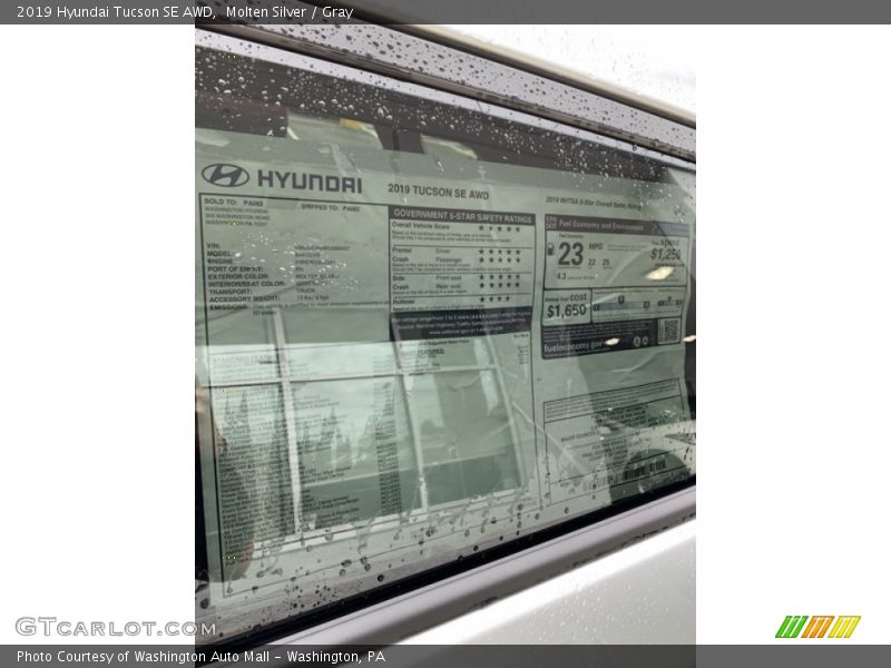 Molten Silver / Gray 2019 Hyundai Tucson SE AWD