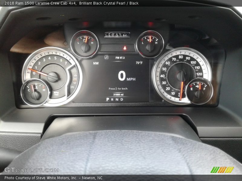 Brilliant Black Crystal Pearl / Black 2018 Ram 1500 Laramie Crew Cab 4x4