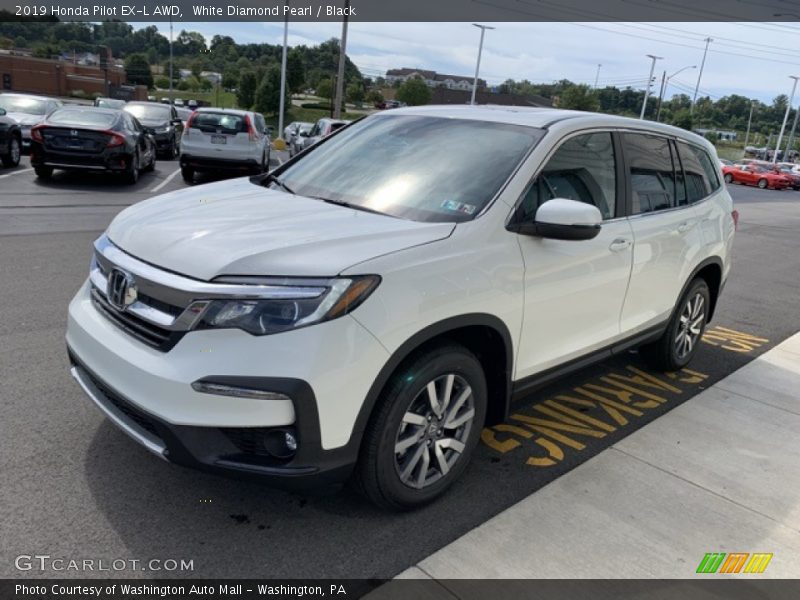 White Diamond Pearl / Black 2019 Honda Pilot EX-L AWD
