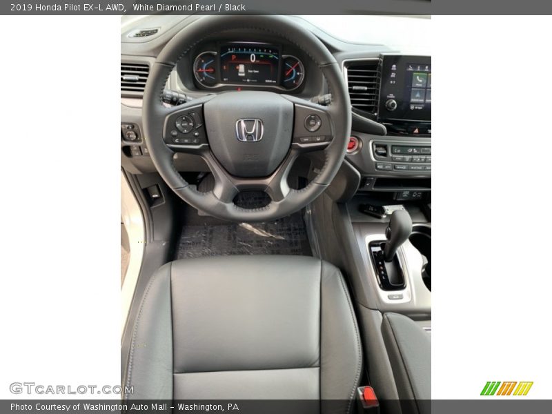 White Diamond Pearl / Black 2019 Honda Pilot EX-L AWD
