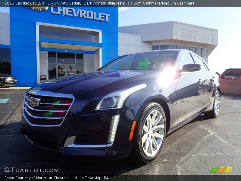 Dark Adriatic Blue Metallic / Light Cashmere/Medium Cashmere 2015 Cadillac CTS 2.0T Luxury AWD Sedan