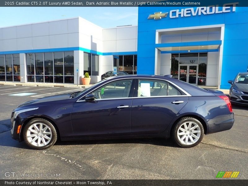 Dark Adriatic Blue Metallic / Light Cashmere/Medium Cashmere 2015 Cadillac CTS 2.0T Luxury AWD Sedan