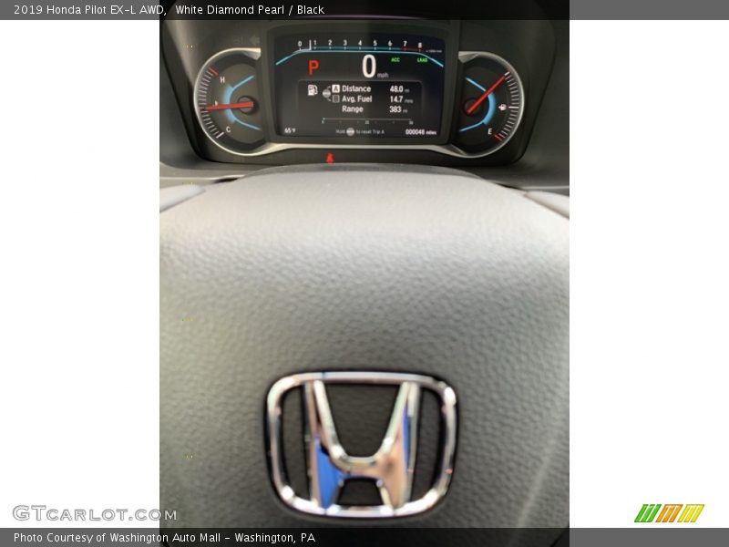 White Diamond Pearl / Black 2019 Honda Pilot EX-L AWD