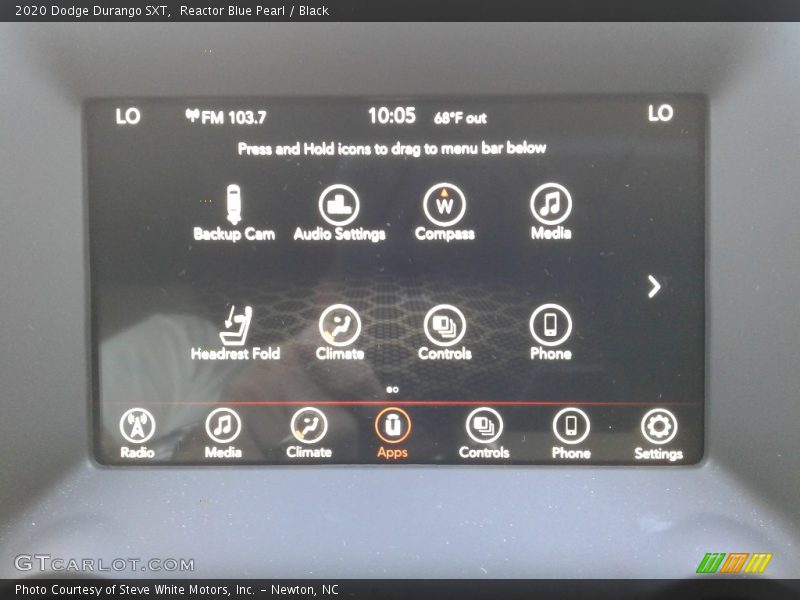 Controls of 2020 Durango SXT
