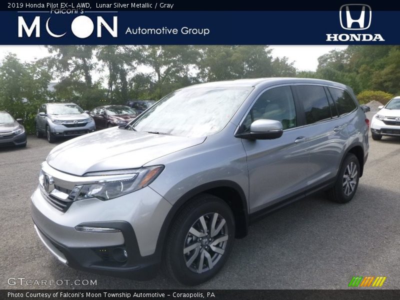Lunar Silver Metallic / Gray 2019 Honda Pilot EX-L AWD