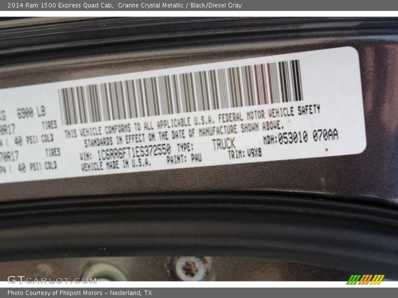 Granite Crystal Metallic / Black/Diesel Gray 2014 Ram 1500 Express Quad Cab