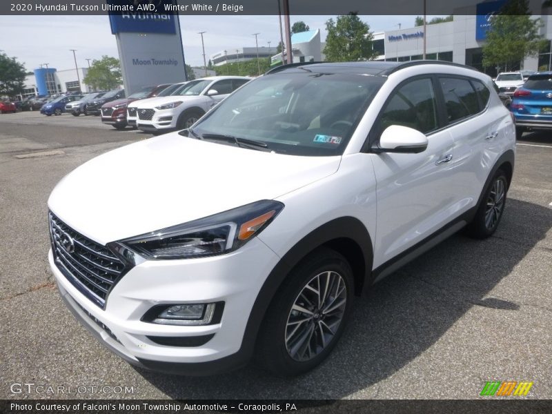 Winter White / Beige 2020 Hyundai Tucson Ultimate AWD