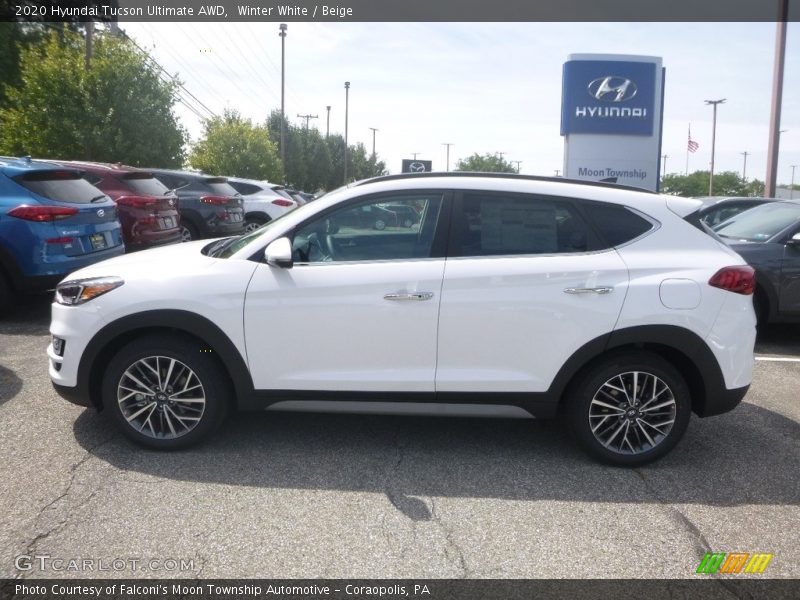 Winter White / Beige 2020 Hyundai Tucson Ultimate AWD