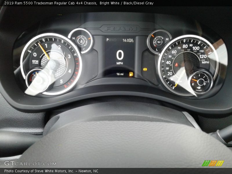 Bright White / Black/Diesel Gray 2019 Ram 5500 Tradesman Regular Cab 4x4 Chassis