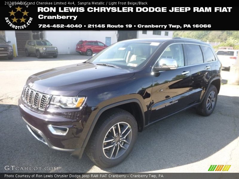 Sangria Metallic / Light Frost Beige/Black 2020 Jeep Grand Cherokee Limited 4x4