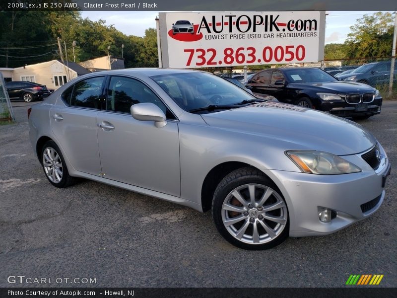 Glacier Frost Pearl / Black 2008 Lexus IS 250 AWD