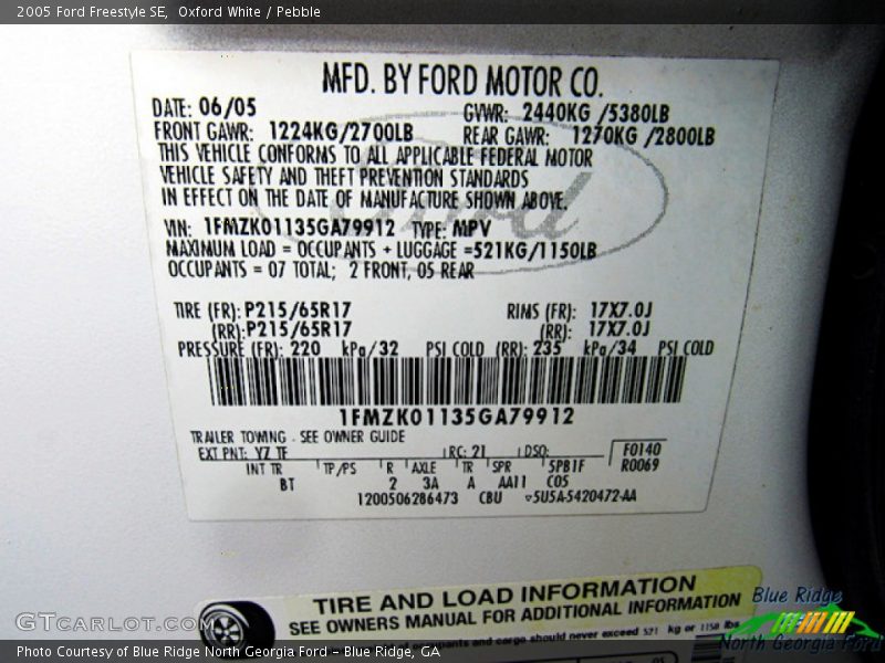 Oxford White / Pebble 2005 Ford Freestyle SE