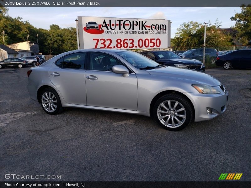 Glacier Frost Pearl / Black 2008 Lexus IS 250 AWD