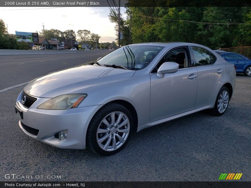 Glacier Frost Pearl / Black 2008 Lexus IS 250 AWD