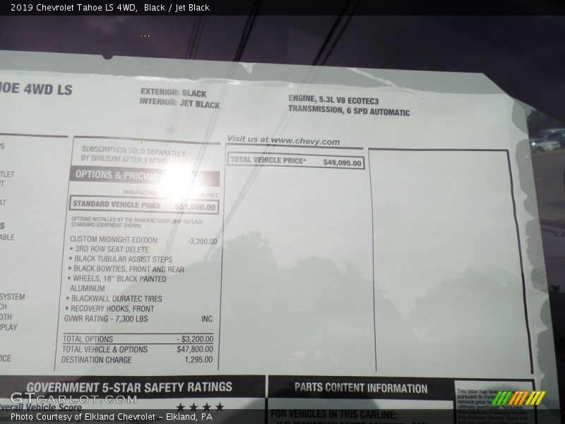 Black / Jet Black 2019 Chevrolet Tahoe LS 4WD