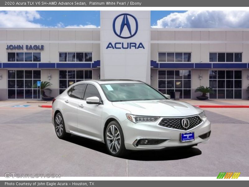 Platinum White Pearl / Ebony 2020 Acura TLX V6 SH-AWD Advance Sedan