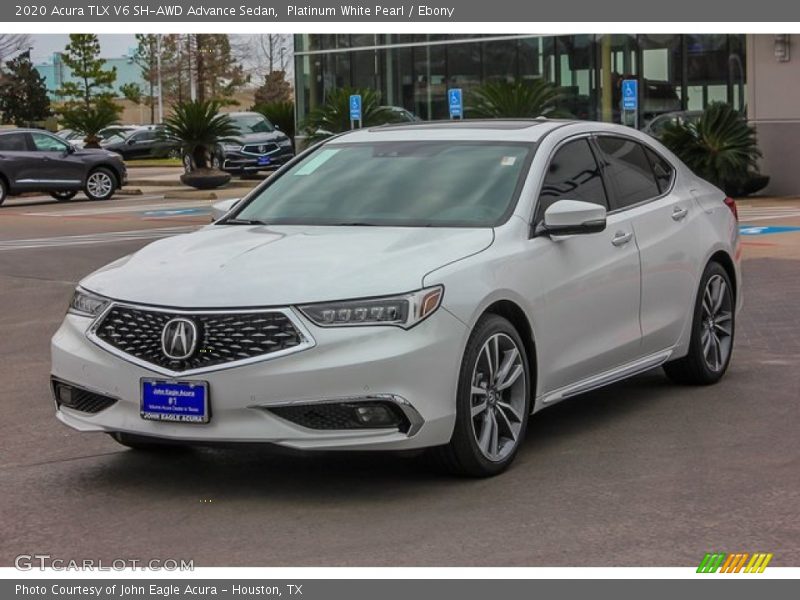 Platinum White Pearl / Ebony 2020 Acura TLX V6 SH-AWD Advance Sedan