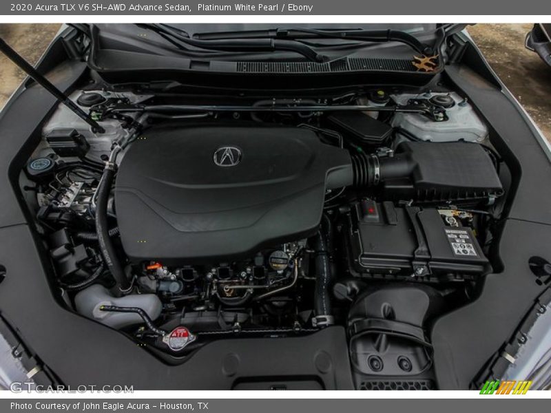 Platinum White Pearl / Ebony 2020 Acura TLX V6 SH-AWD Advance Sedan