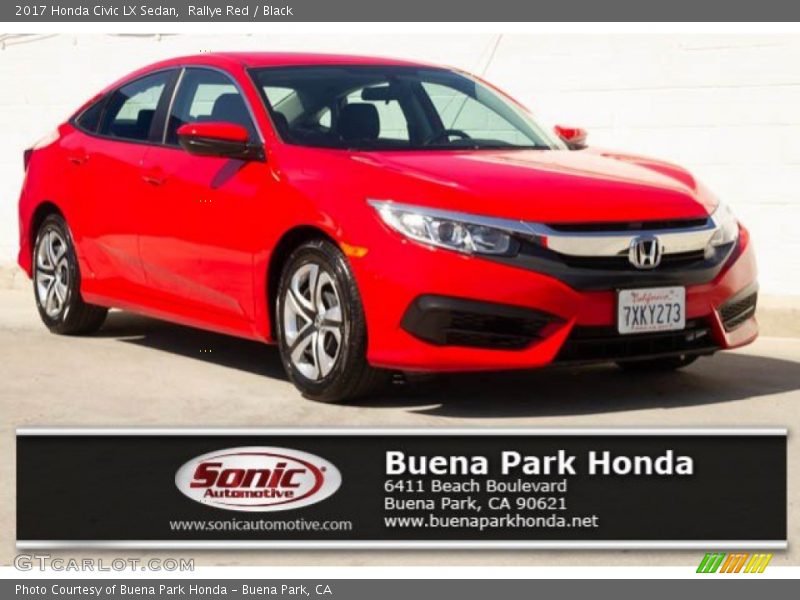 Rallye Red / Black 2017 Honda Civic LX Sedan
