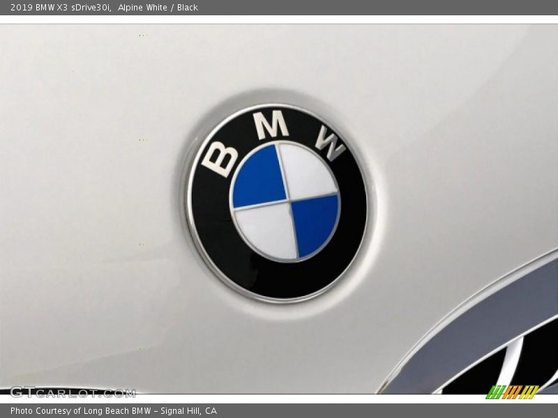 Alpine White / Black 2019 BMW X3 sDrive30i