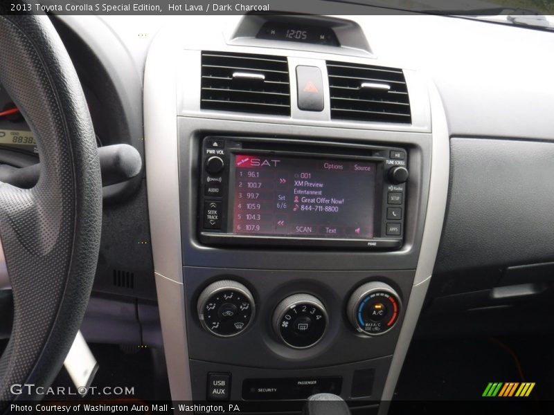 Hot Lava / Dark Charcoal 2013 Toyota Corolla S Special Edition