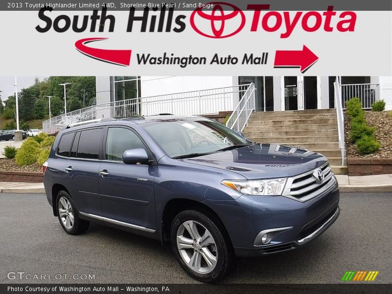 Shoreline Blue Pearl / Sand Beige 2013 Toyota Highlander Limited 4WD