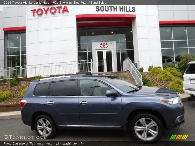 Shoreline Blue Pearl / Sand Beige 2013 Toyota Highlander Limited 4WD