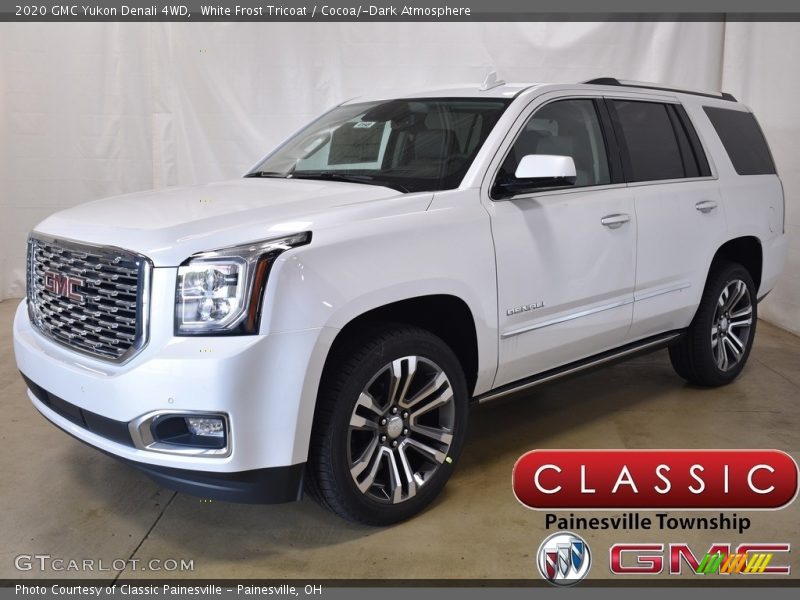 White Frost Tricoat / Cocoa/­Dark Atmosphere 2020 GMC Yukon Denali 4WD