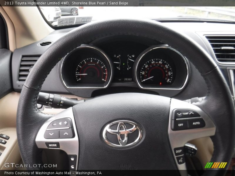 Shoreline Blue Pearl / Sand Beige 2013 Toyota Highlander Limited 4WD