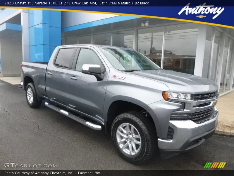Satin Steel Metallic / Jet Black 2020 Chevrolet Silverado 1500 LT Z71 Crew Cab 4x4