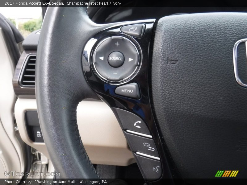 Champagne Frost Pearl / Ivory 2017 Honda Accord EX-L Sedan