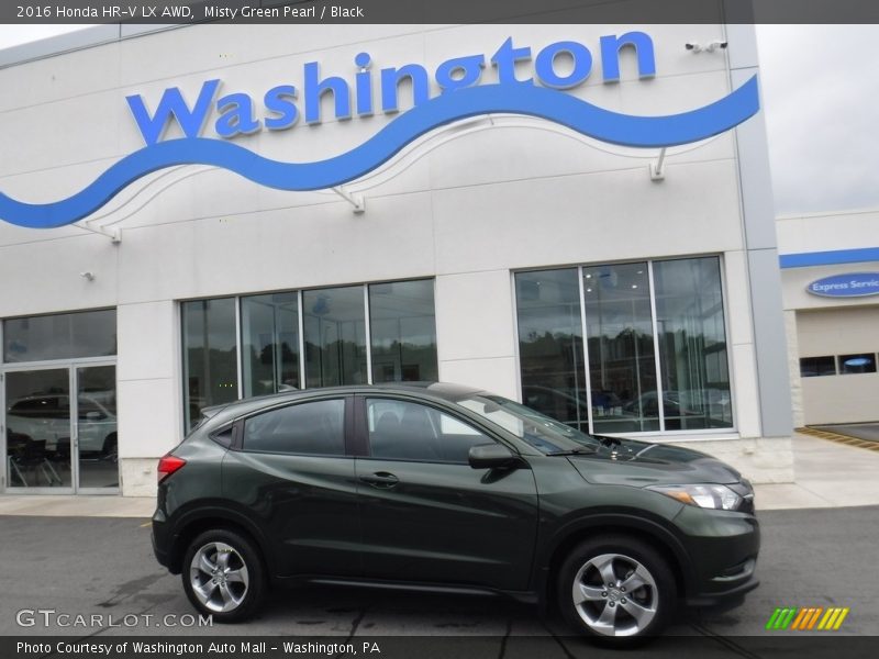 Misty Green Pearl / Black 2016 Honda HR-V LX AWD
