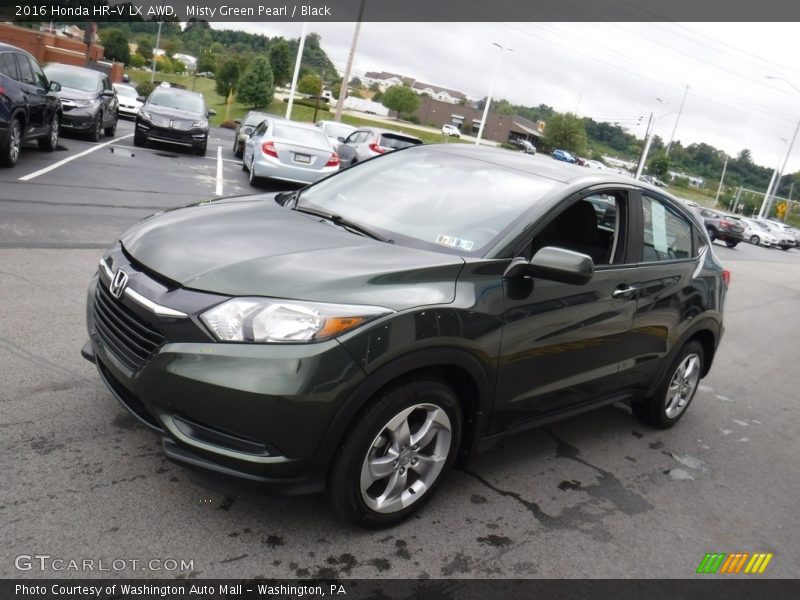 Misty Green Pearl / Black 2016 Honda HR-V LX AWD