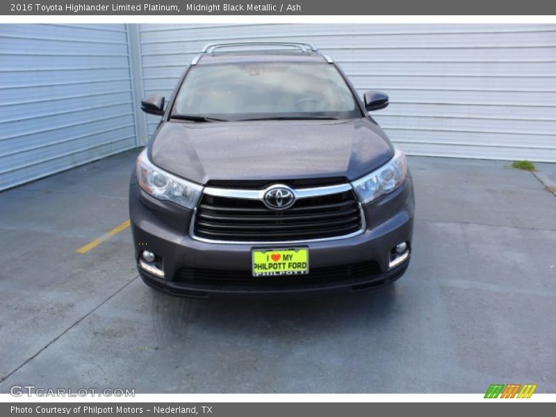 Midnight Black Metallic / Ash 2016 Toyota Highlander Limited Platinum