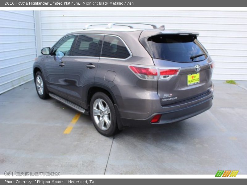 Midnight Black Metallic / Ash 2016 Toyota Highlander Limited Platinum