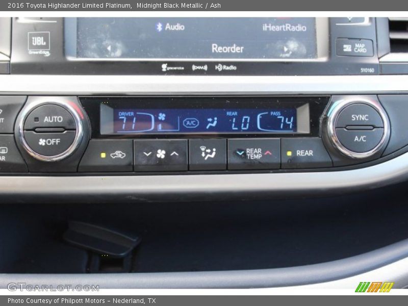 Midnight Black Metallic / Ash 2016 Toyota Highlander Limited Platinum