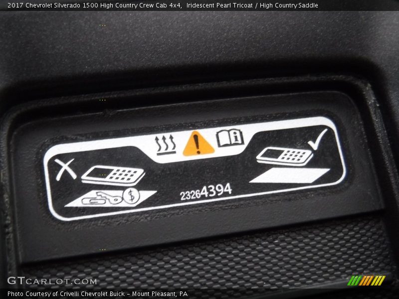 Iridescent Pearl Tricoat / High Country Saddle 2017 Chevrolet Silverado 1500 High Country Crew Cab 4x4
