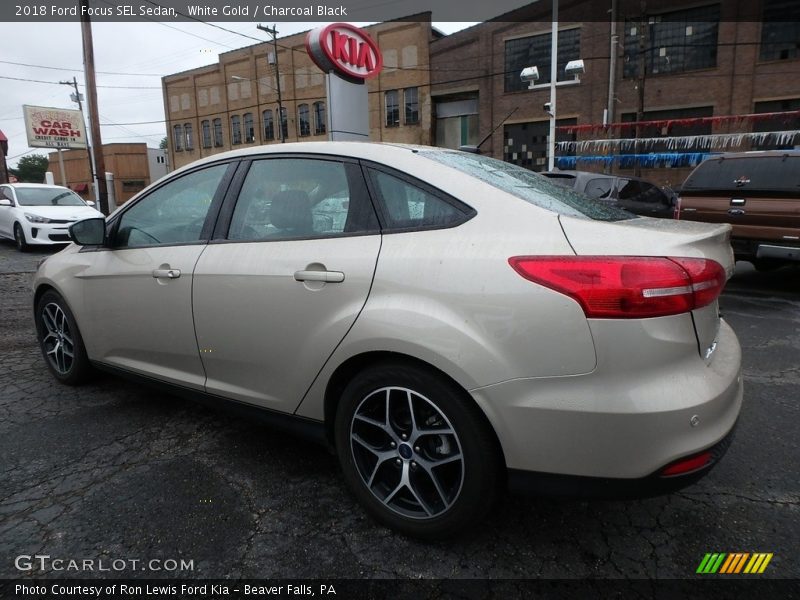 White Gold / Charcoal Black 2018 Ford Focus SEL Sedan