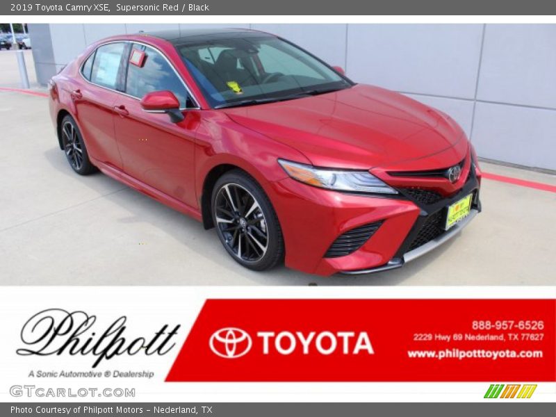 Supersonic Red / Black 2019 Toyota Camry XSE