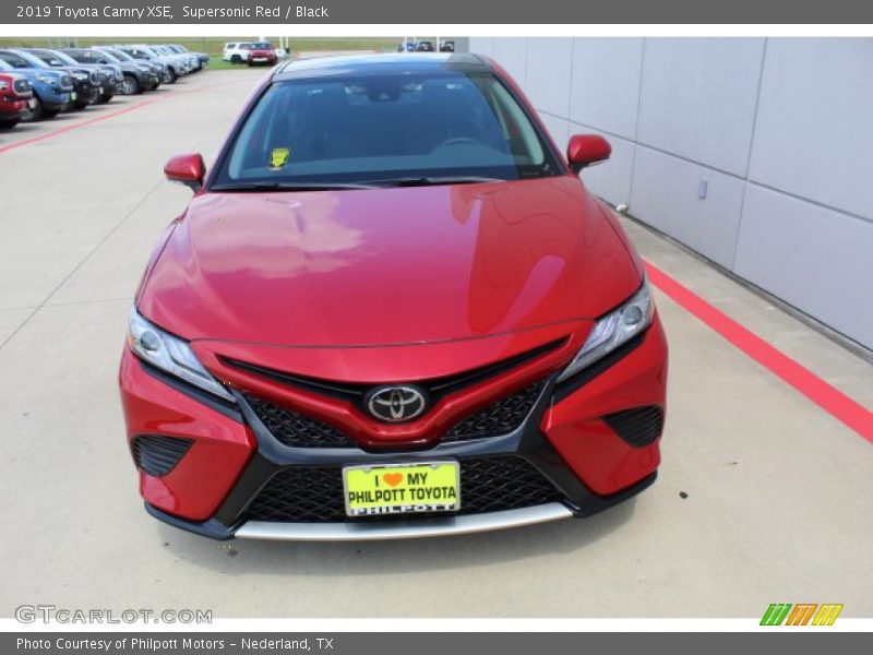 Supersonic Red / Black 2019 Toyota Camry XSE