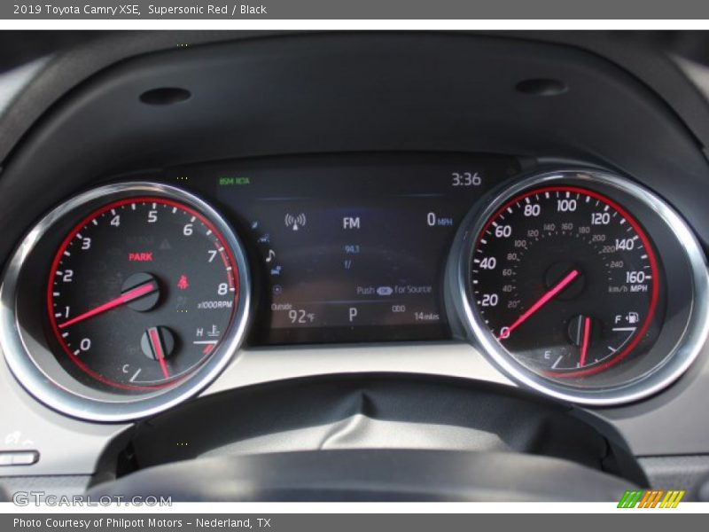 Supersonic Red / Black 2019 Toyota Camry XSE