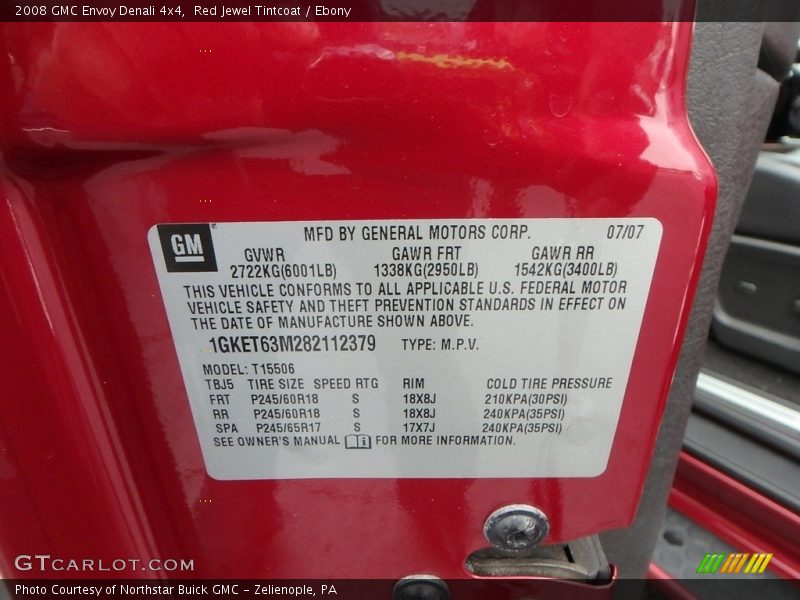Red Jewel Tintcoat / Ebony 2008 GMC Envoy Denali 4x4