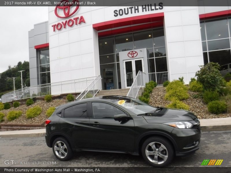 Misty Green Pearl / Black 2017 Honda HR-V EX AWD