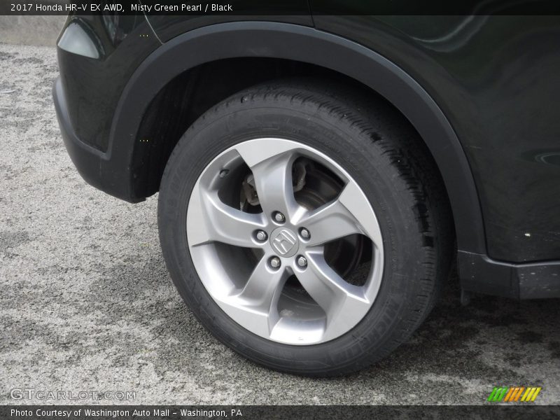 Misty Green Pearl / Black 2017 Honda HR-V EX AWD