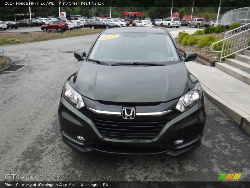 Misty Green Pearl / Black 2017 Honda HR-V EX AWD