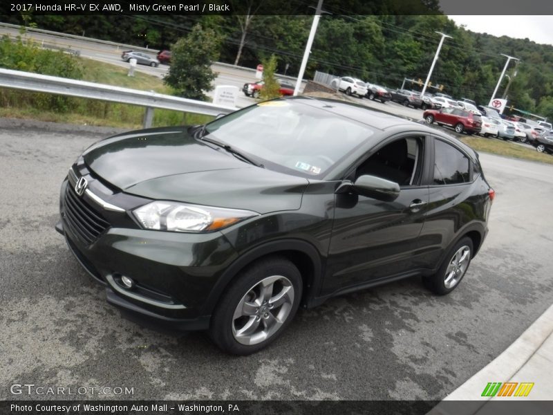 Misty Green Pearl / Black 2017 Honda HR-V EX AWD